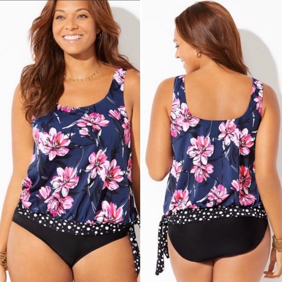 Other - SIDE TIE BLOUSON TANKINI TOP